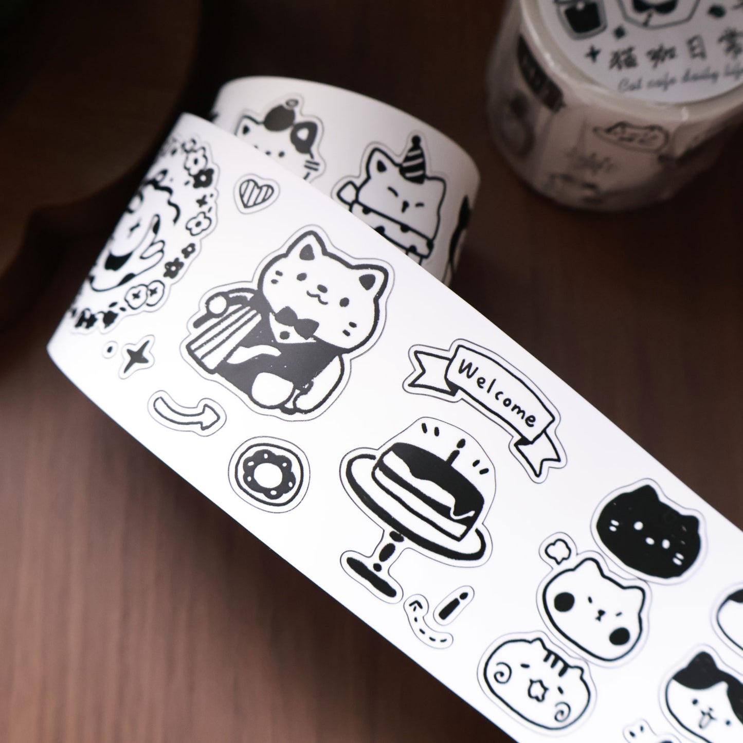 Cat cafe daily life Collection Masking Tape | Cute PET / Washi Tape