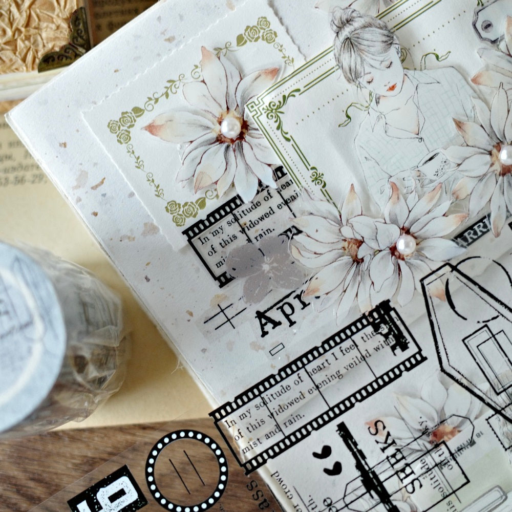Light retro base tape handbook material PET washi tape