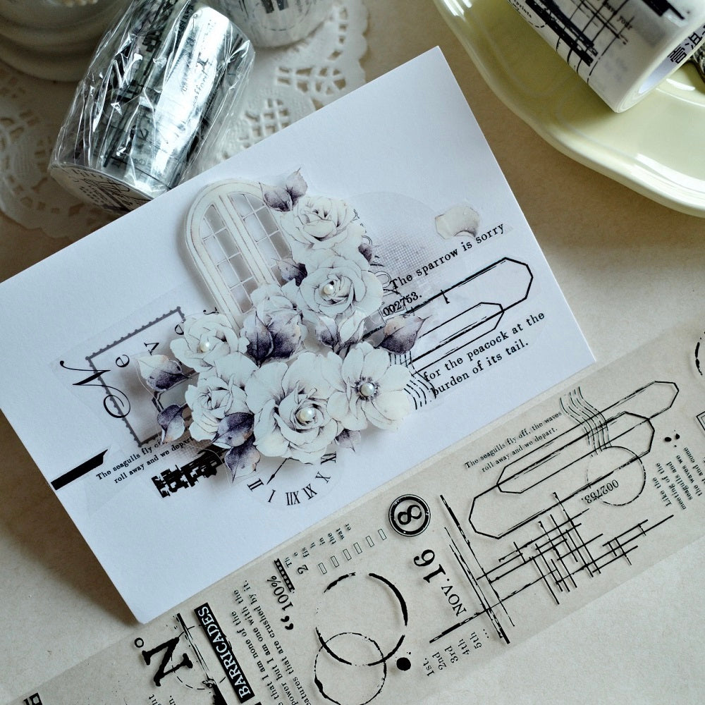Light retro base tape handbook material PET washi tape