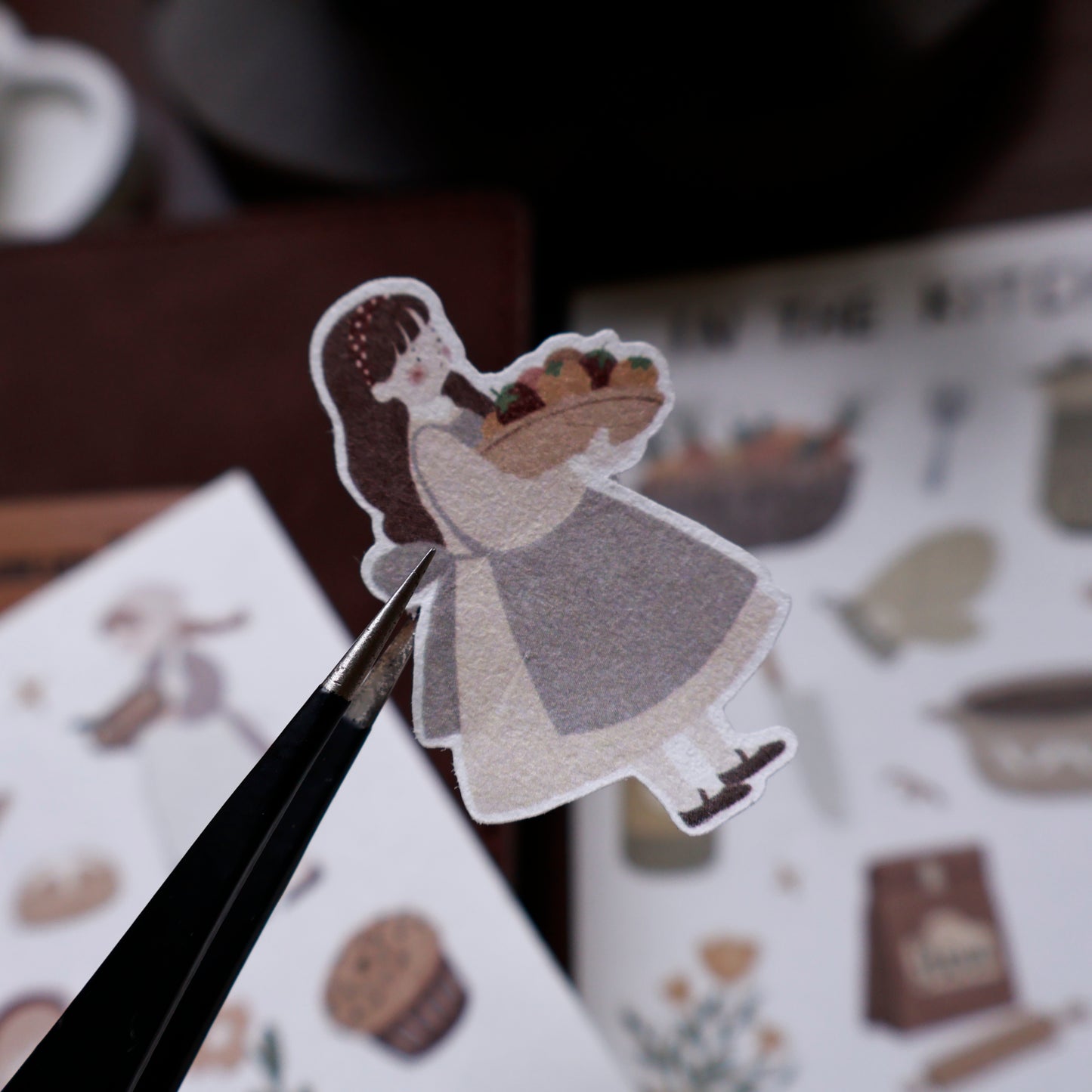 In the kitchen cut die stickers and paper stickers