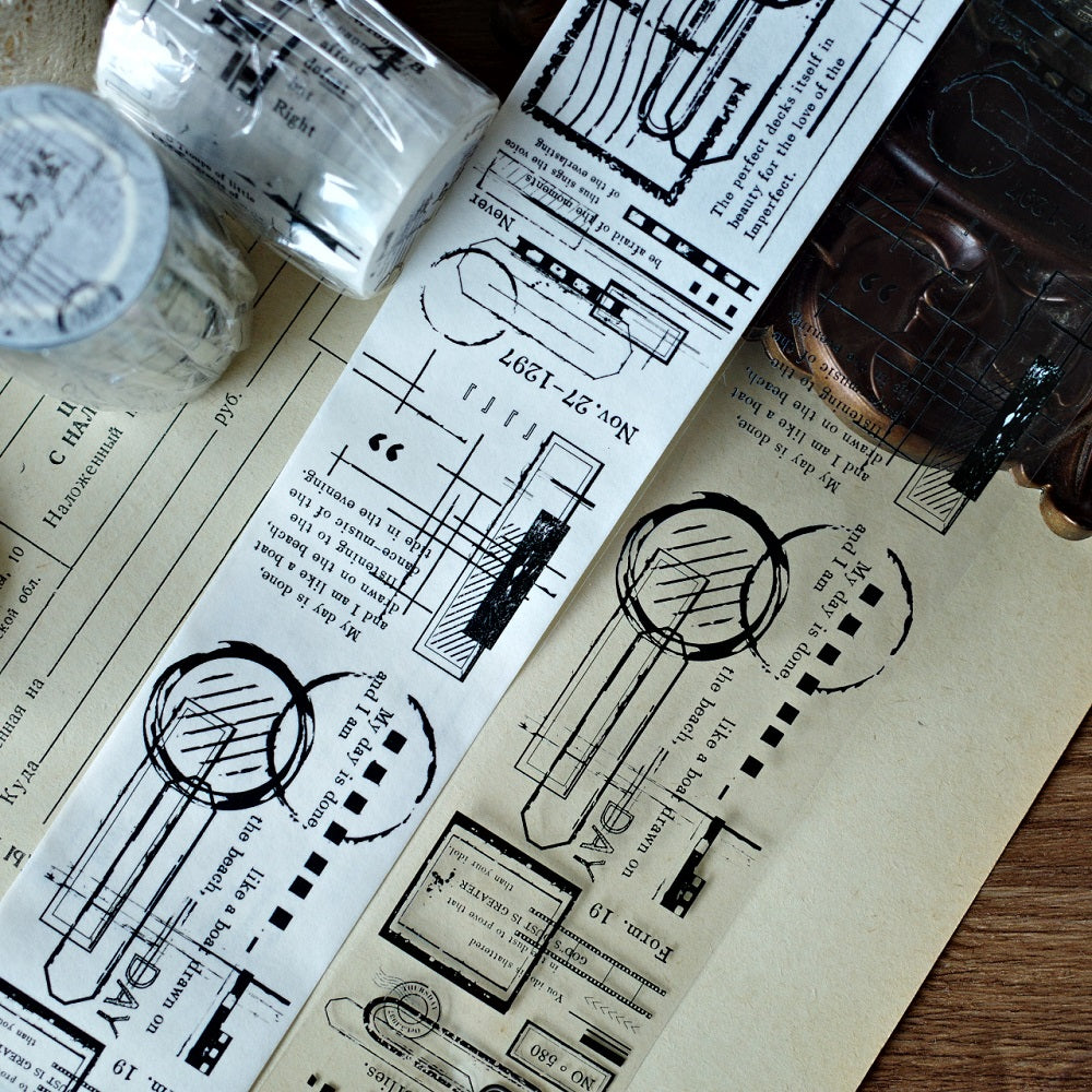 Light retro base tape handbook material PET washi tape