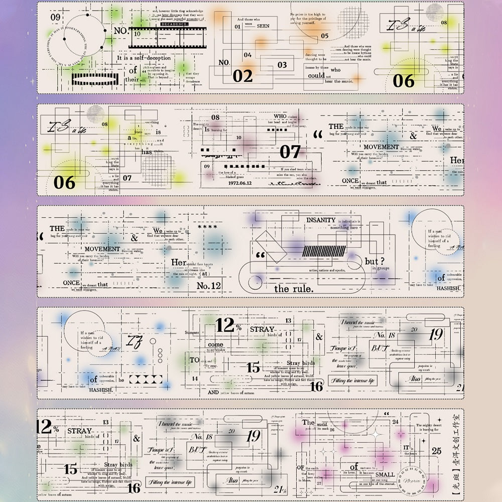 Light spot retro font notebook base material PET washi tape