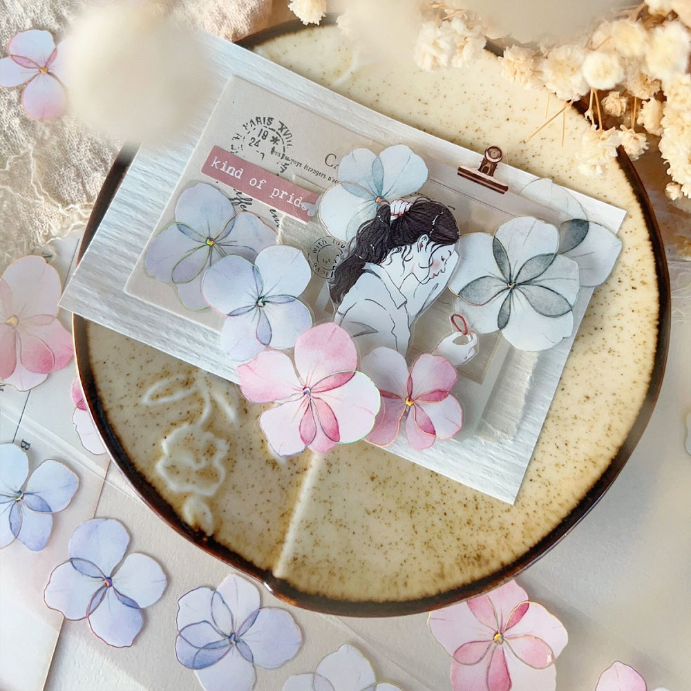 Star-falling gold small flower PET washi paper tape