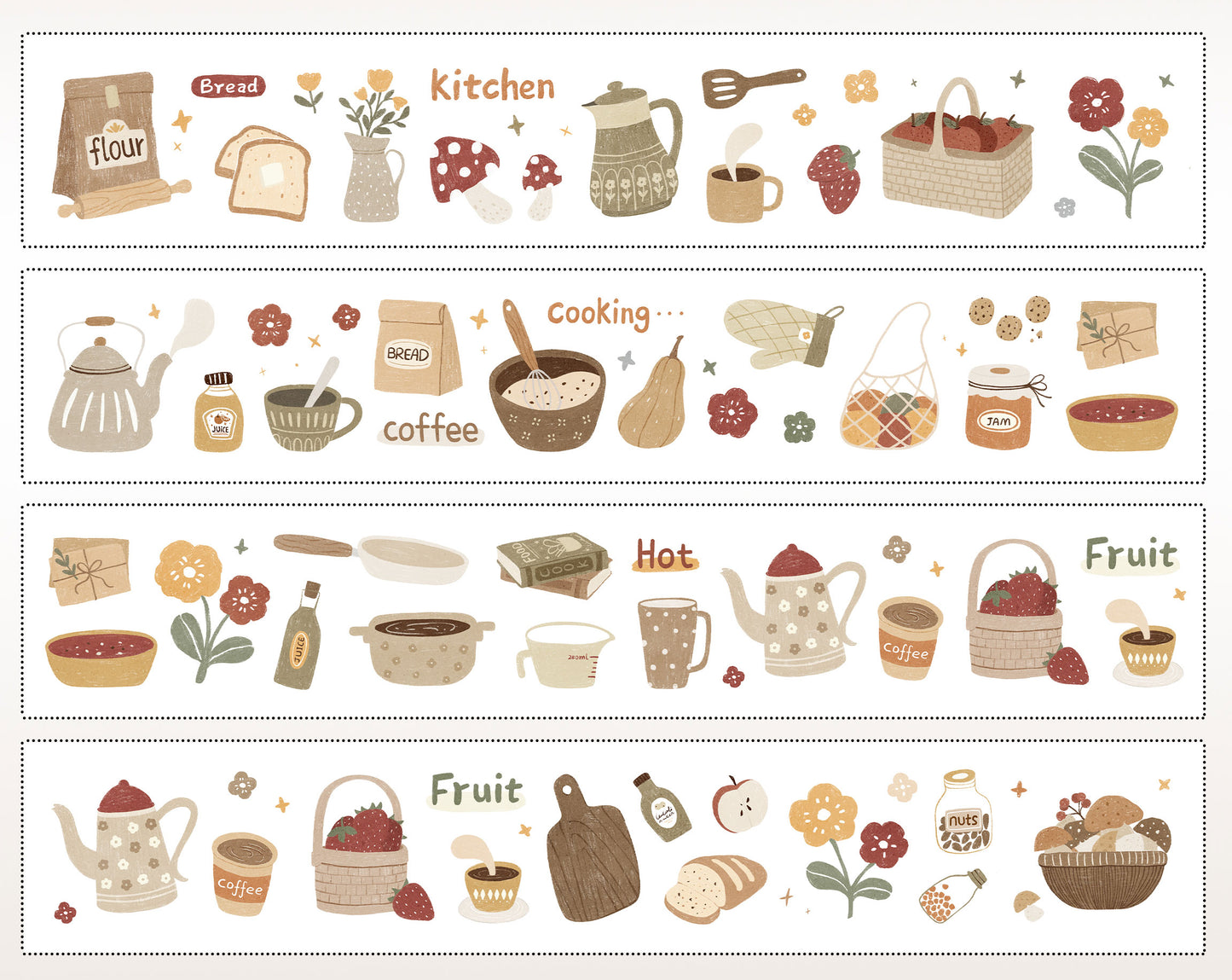 Kitchen Accessaries Collection Masking Tape | Cute PET / Washi Tape