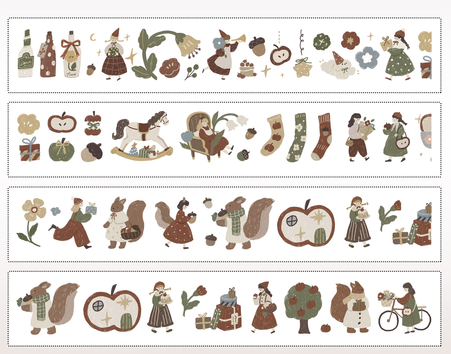 Retro Christmas Party Collection Masking Tape | Cute PET / Washi Tape