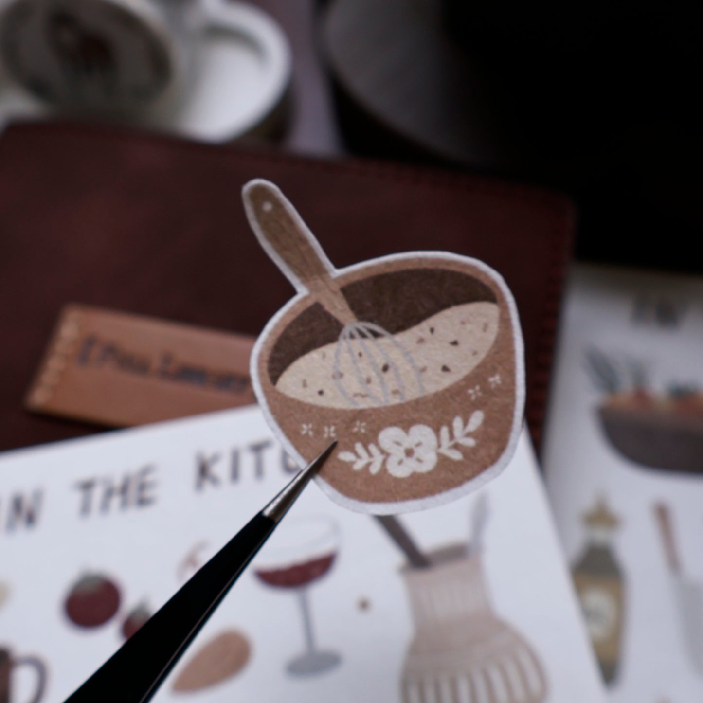 In the kitchen cut die stickers and paper stickers
