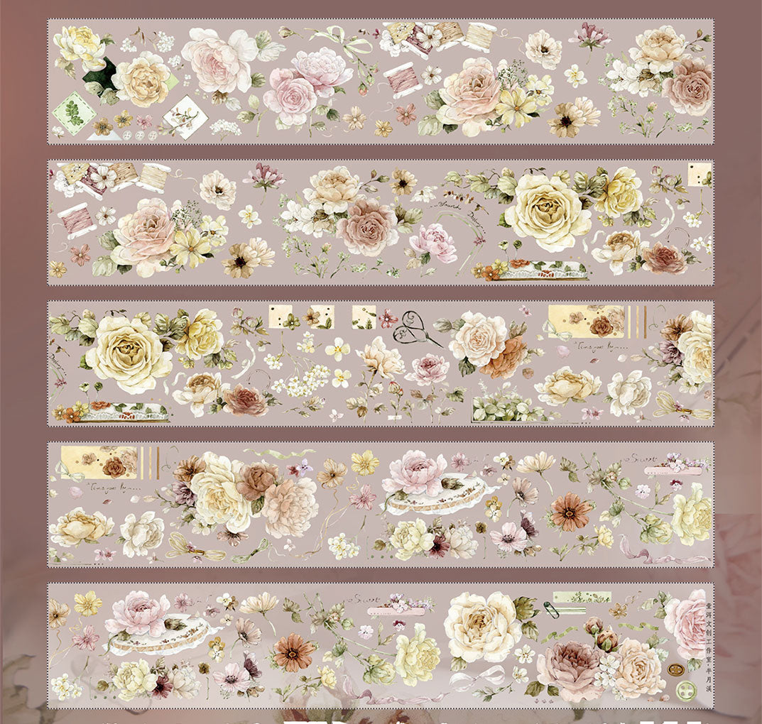 Half Moon Creek vintage flower PET and Washi tape