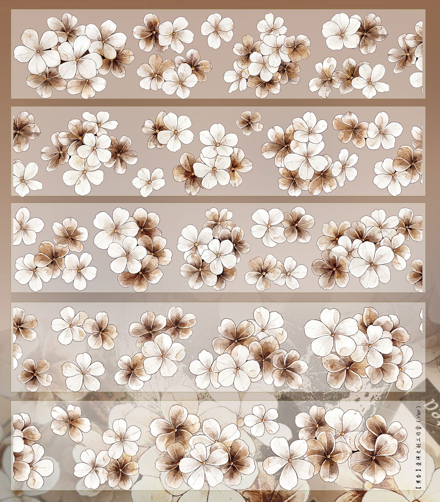 Dusk vintage flower PET and Washi tape