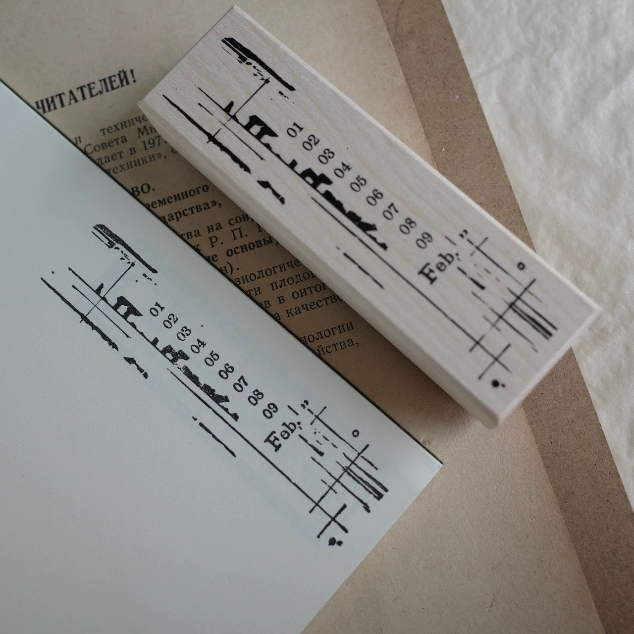 Film | Time Light Retro Primer Material Wooden Notebook Rubber Stamp