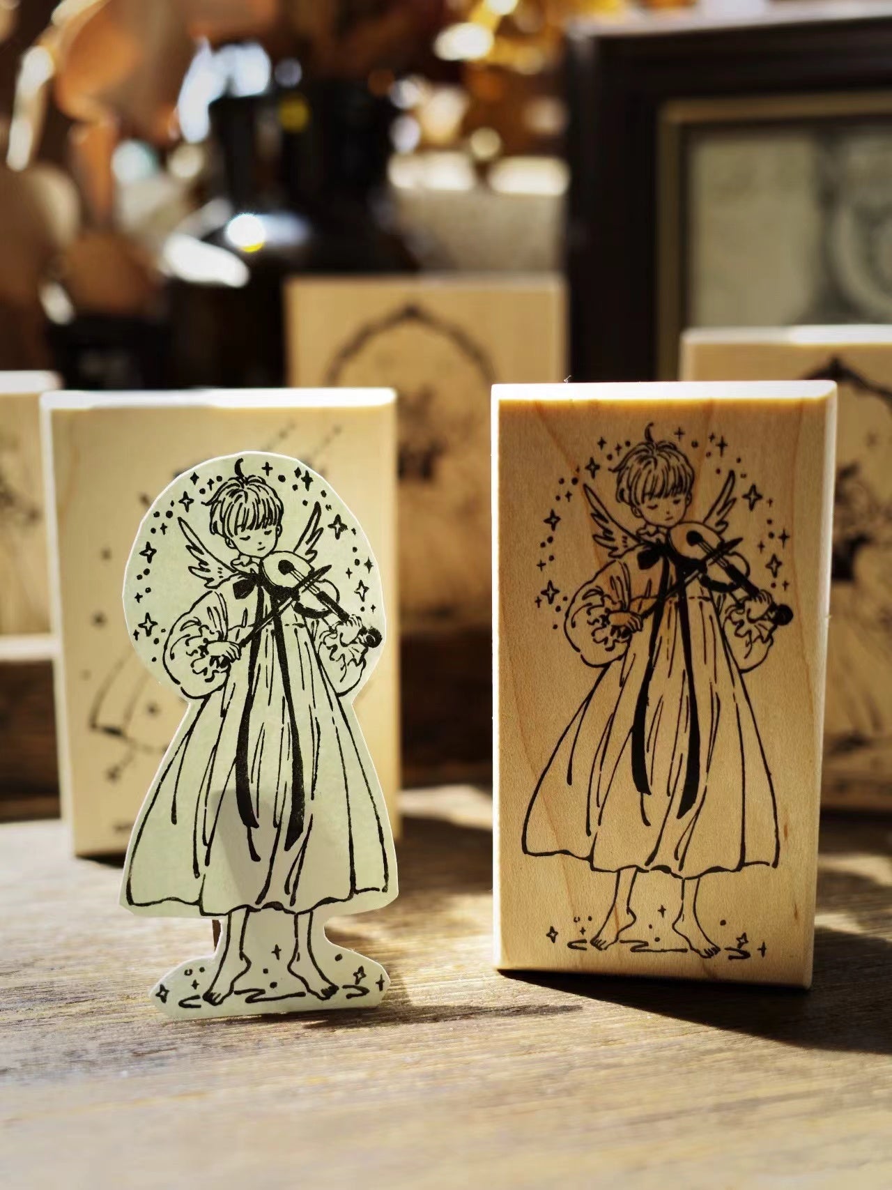 Lovely Angel Decorative Journaling Stamp Wood Rubber Stamp