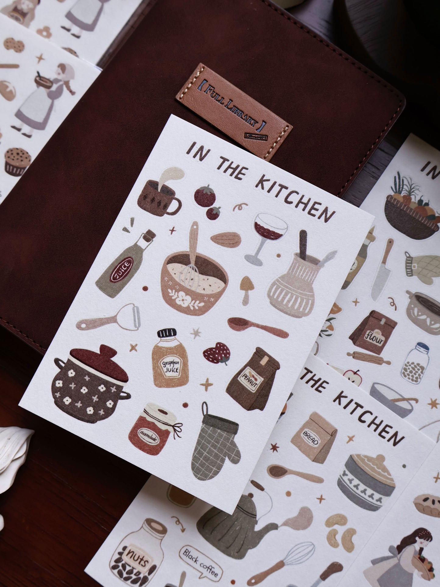 In the kitchen cut die stickers and paper stickers