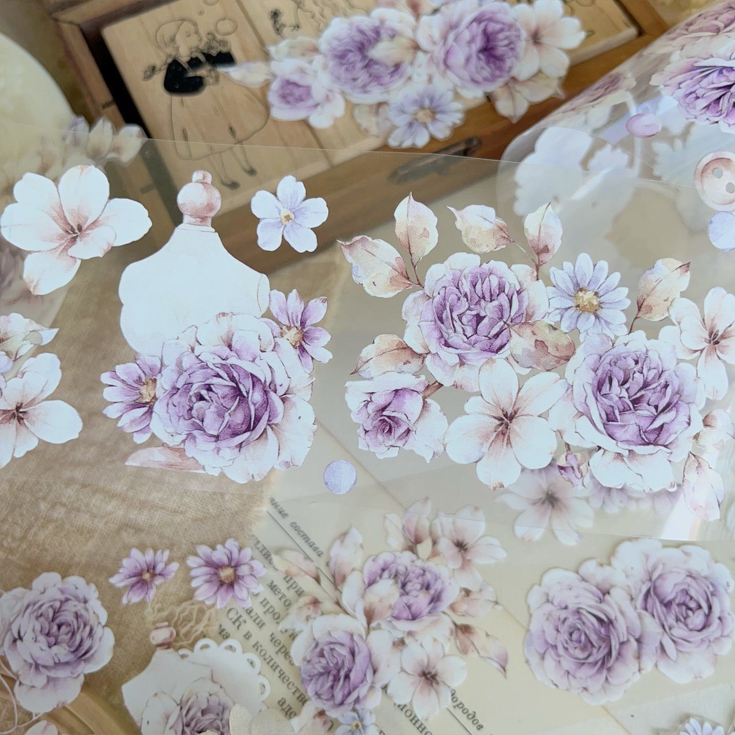 Evening Mountain Purple Rose PET Washi Tape