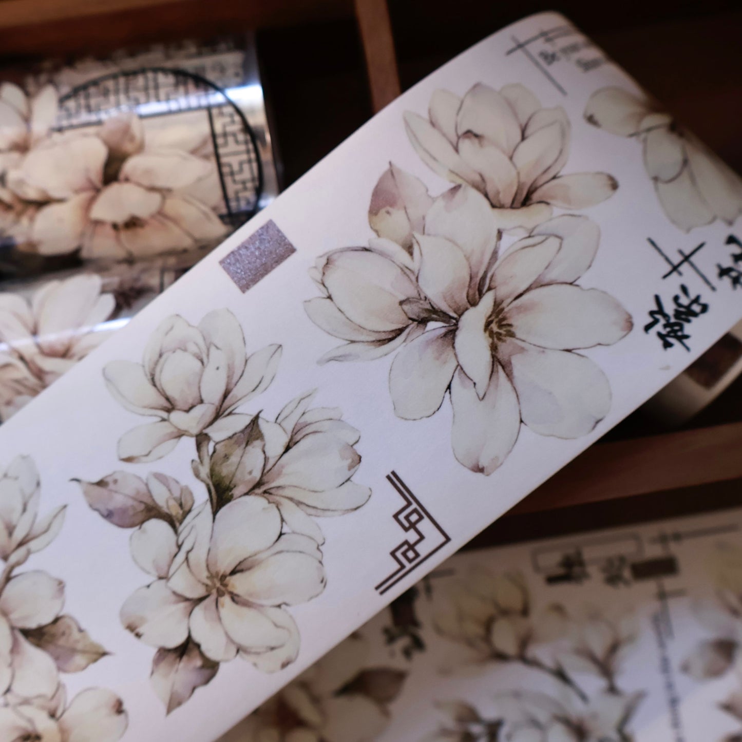 Moonlight fragrance vintage flower PET and Washi tape