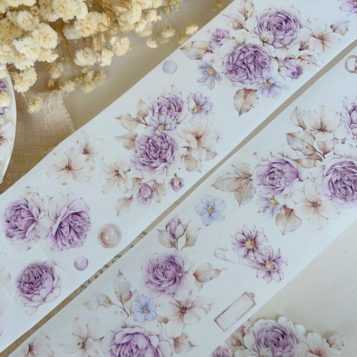 Evening Mountain Purple Rose PET Washi Tape