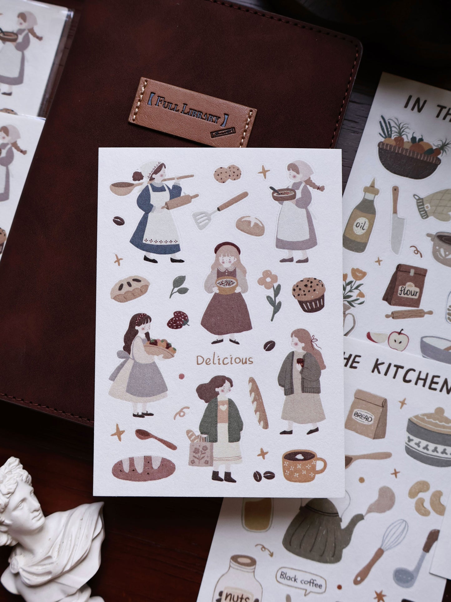 In the kitchen cut die stickers and paper stickers
