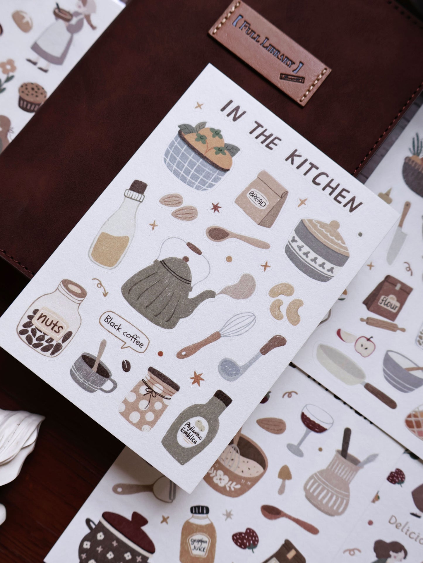 In the kitchen cut die stickers and paper stickers