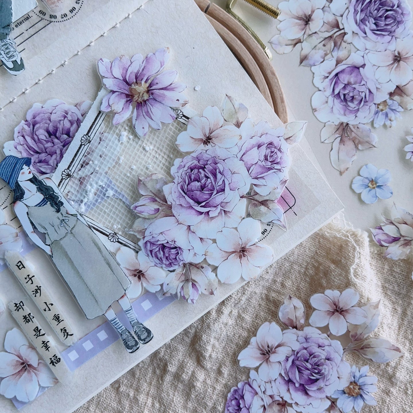 Evening Mountain Purple Rose PET Washi Tape