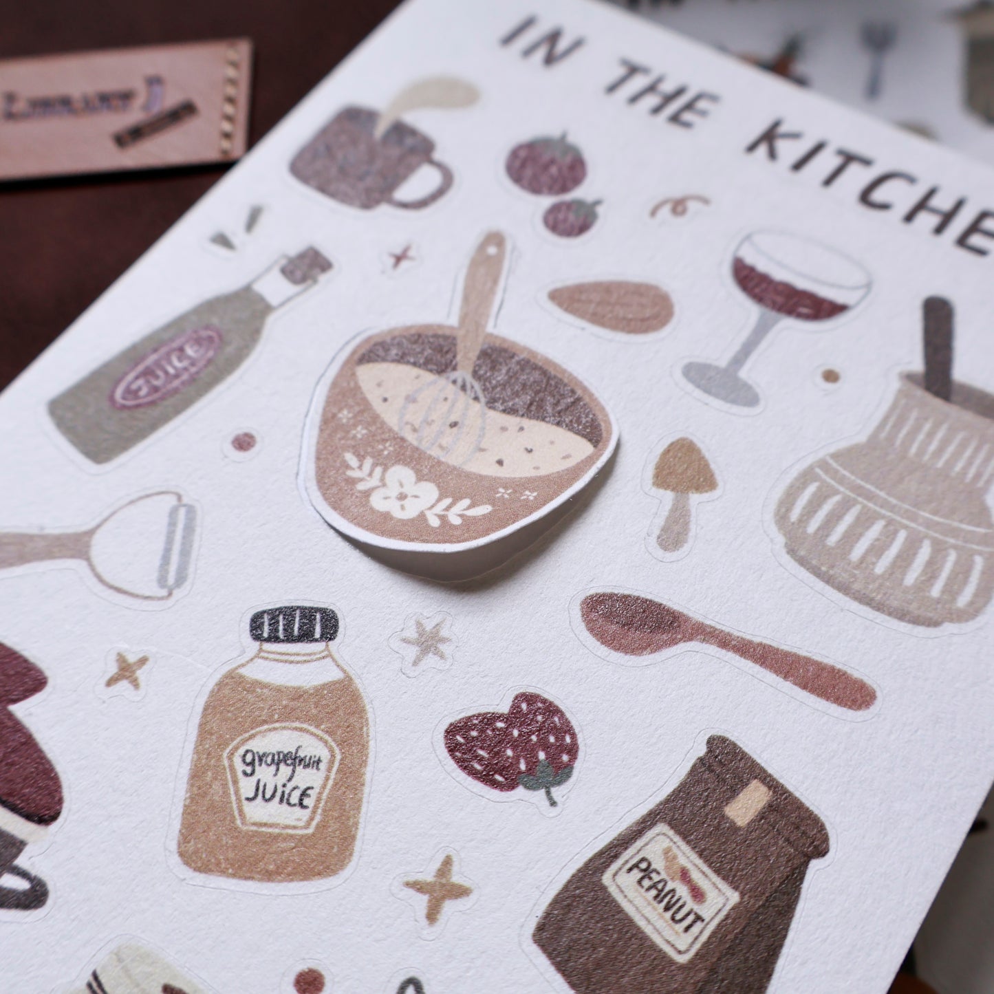 In the kitchen cut die stickers and paper stickers