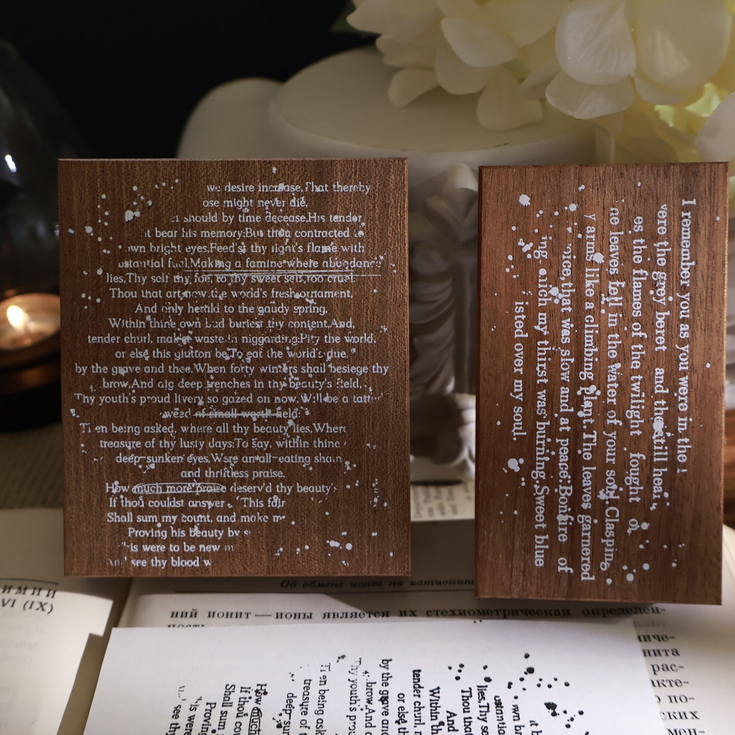 Two types of Sapele upgraded red rubber base retro wooden notebook rubber stamps