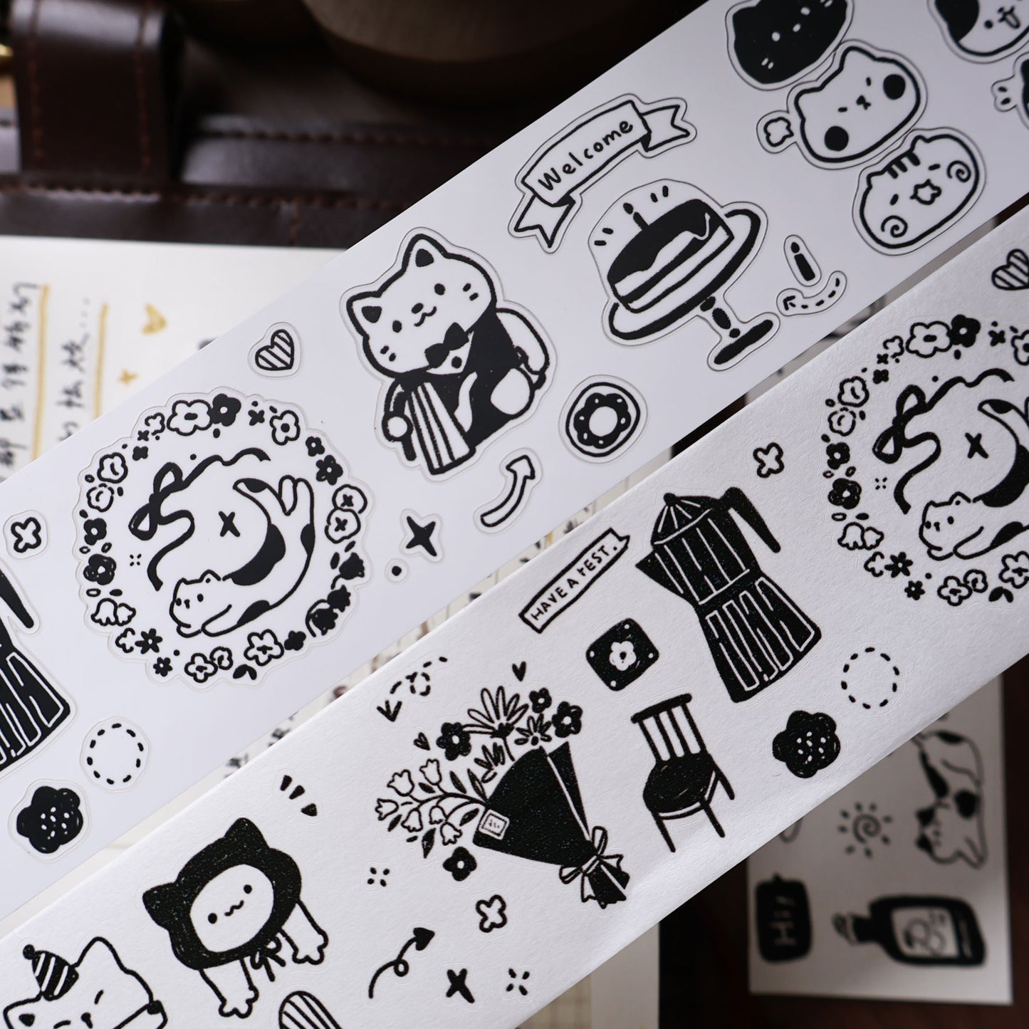 Cat cafe daily life Collection Masking Tape | Cute PET / Washi Tape