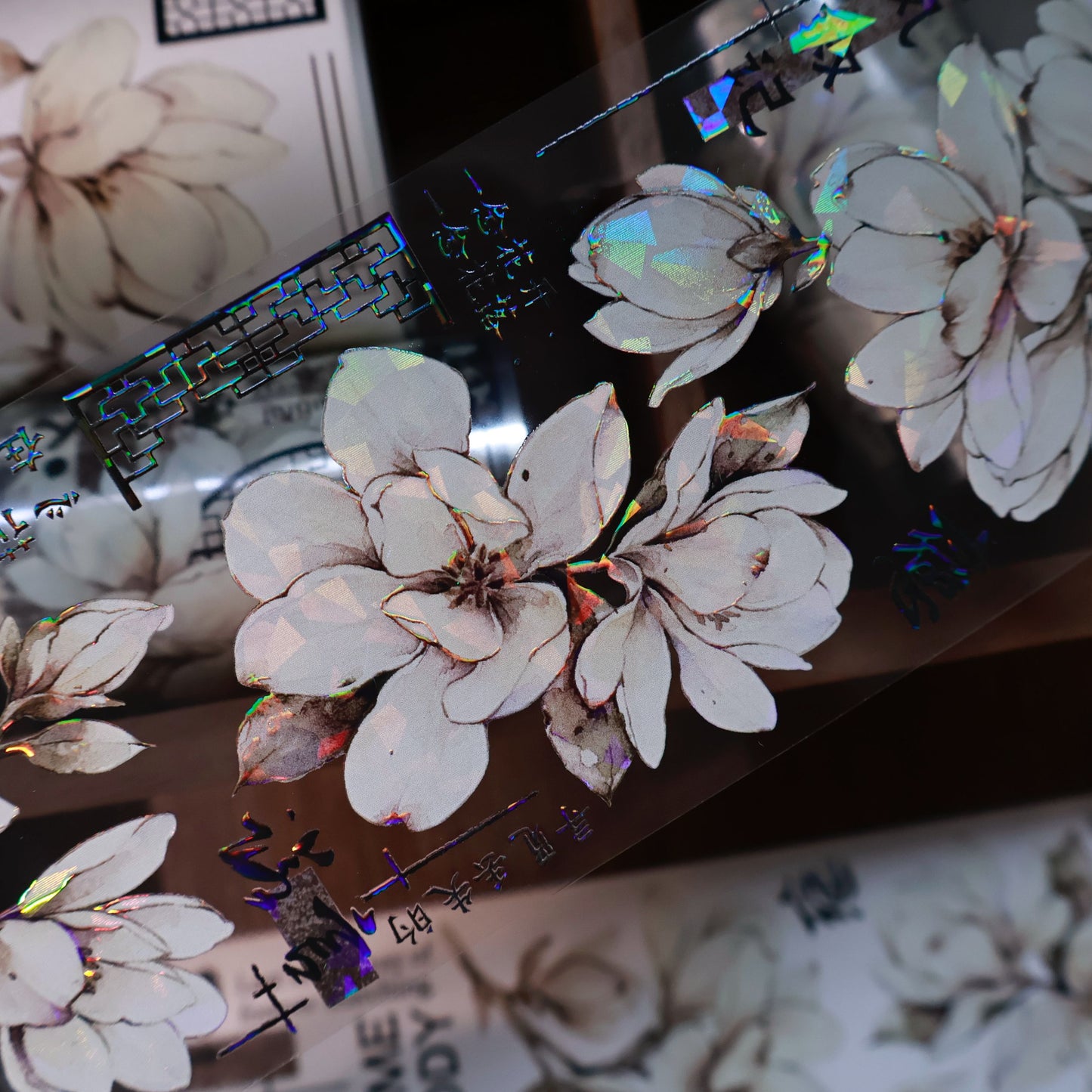 Moonlight fragrance vintage flower PET and Washi tape