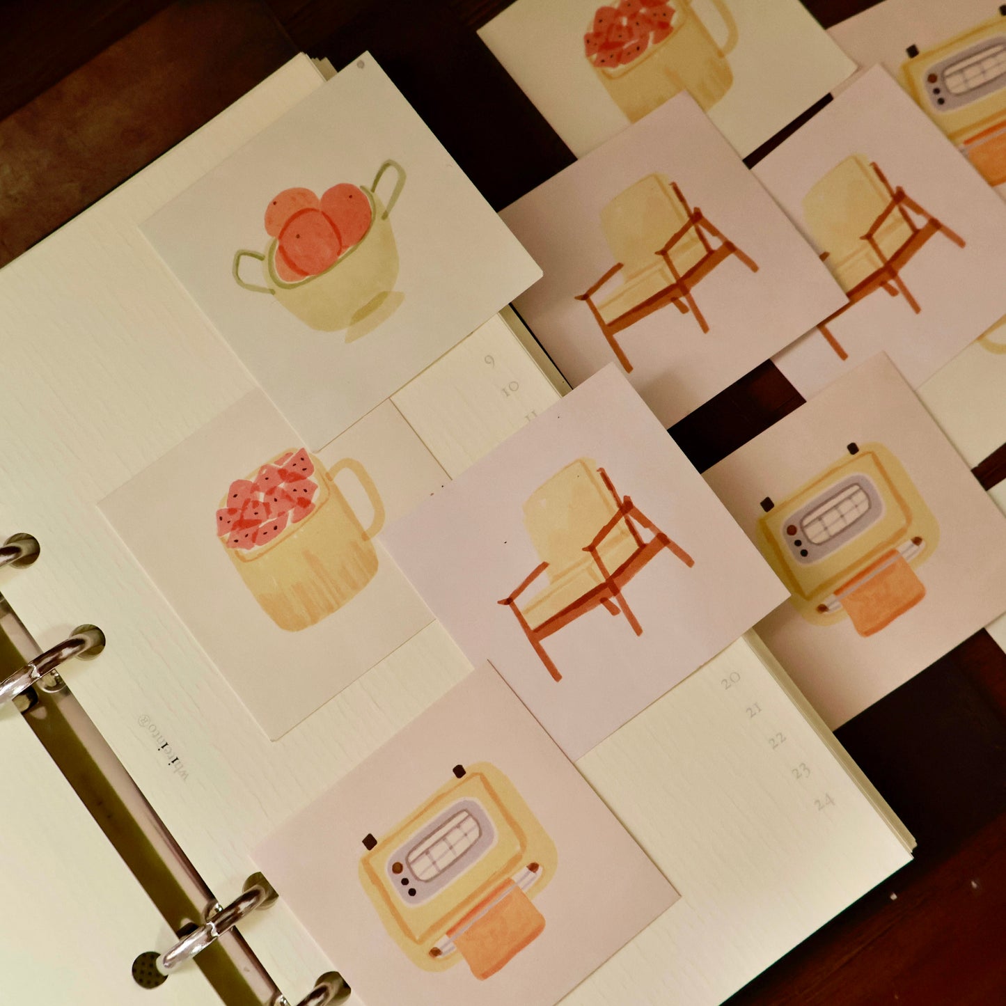 Quiet time and Leisure theme light retro handbook sticky notes no glue