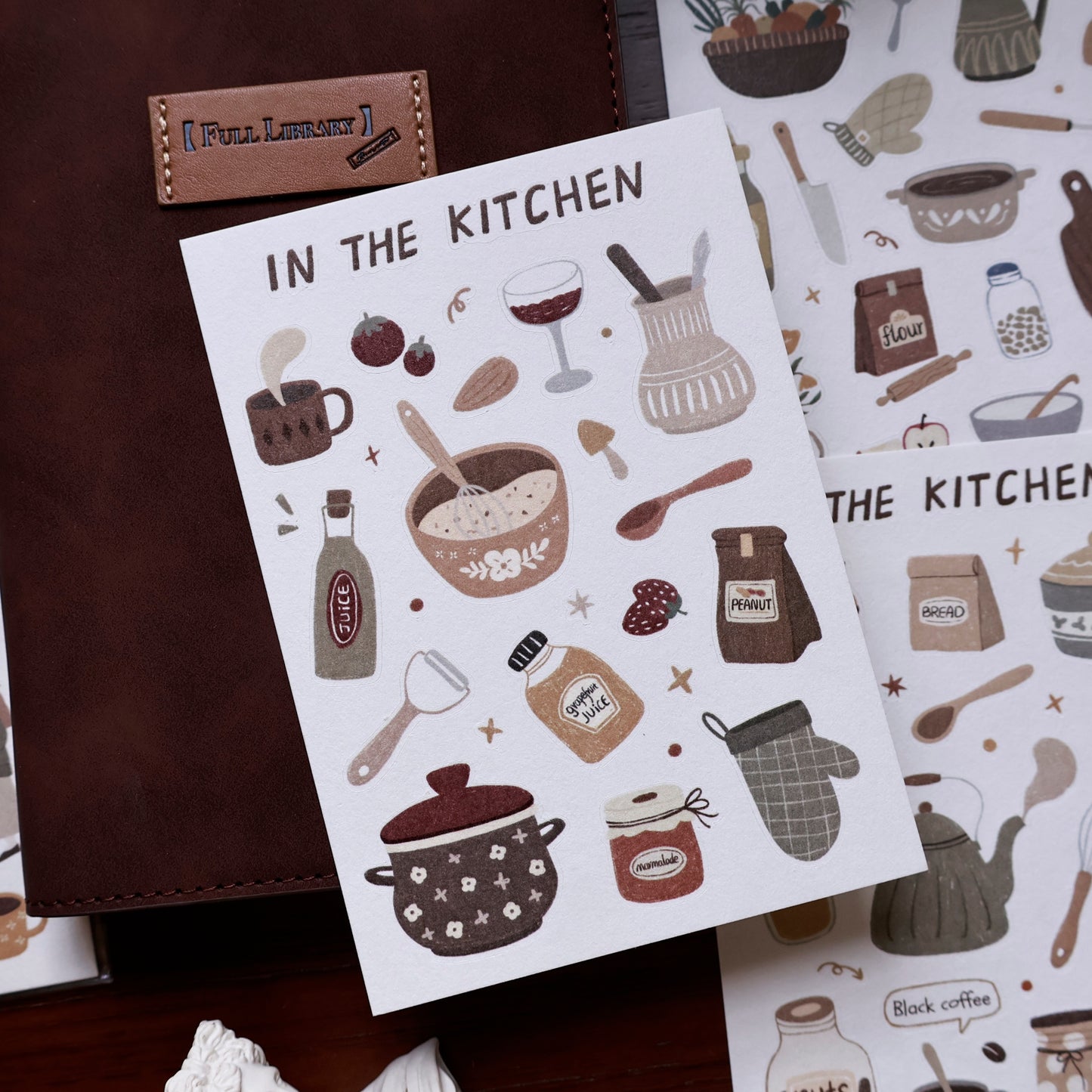 In the kitchen cut die stickers and paper stickers