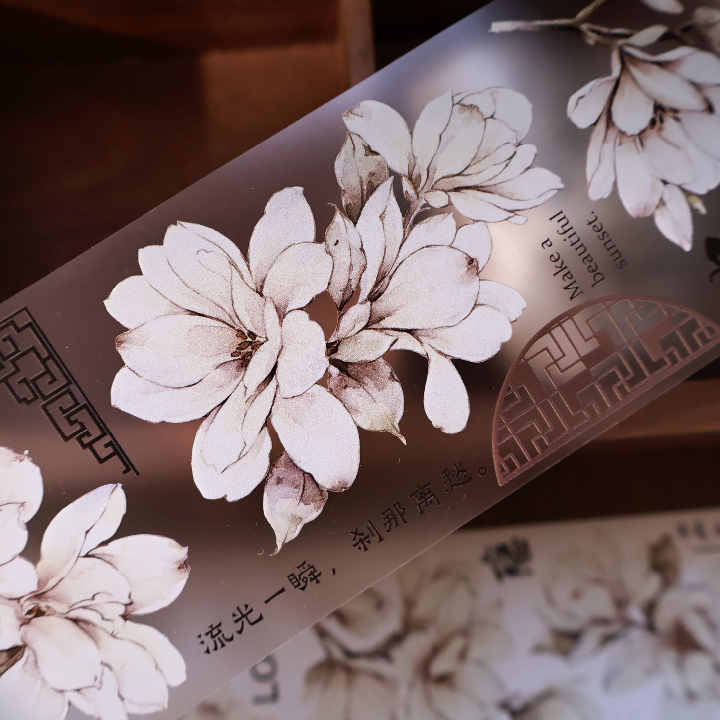 Moonlight fragrance vintage flower PET and Washi tape