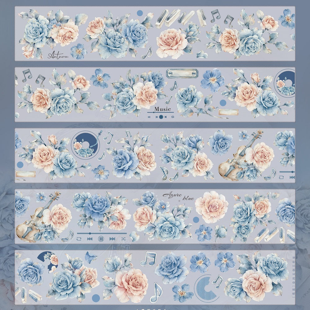 Morland Retro Flower vintage big flower PET and Washi tape