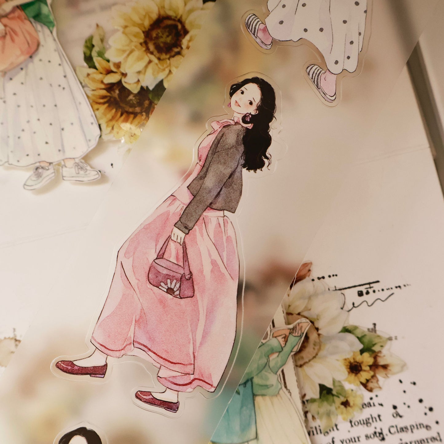 Sweet girl character Retro PET and Washi Paper Tape