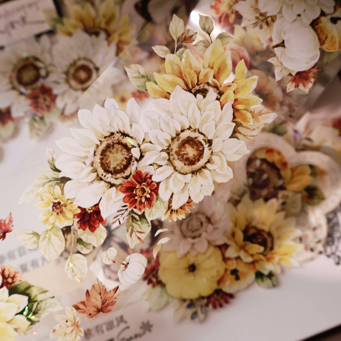 Golden wheat field vintage flower PET and Washi tape