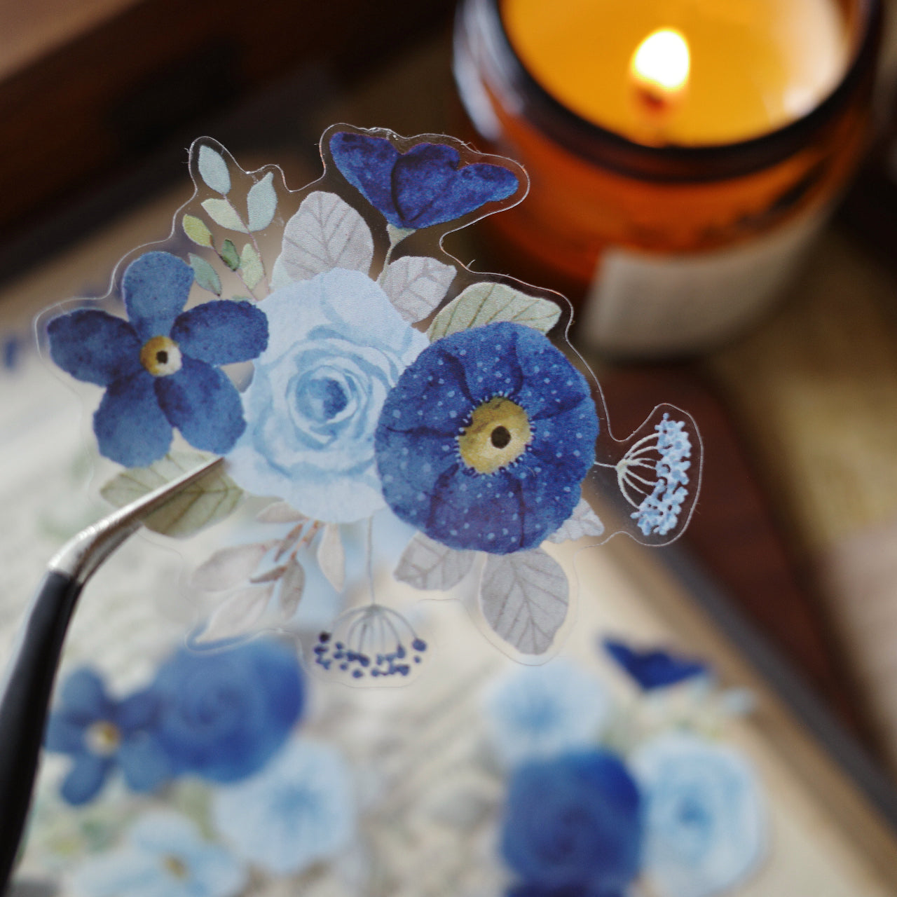 Multicolored bouquet cut die stickers and pet stickers