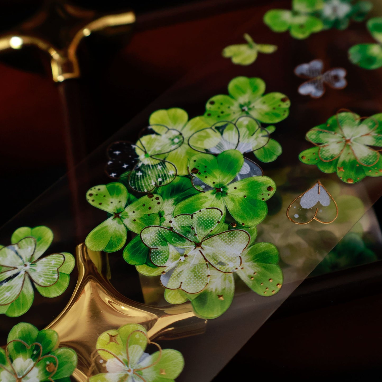 Summer in Moriyu vintage four leaf clover PET and Washi tape