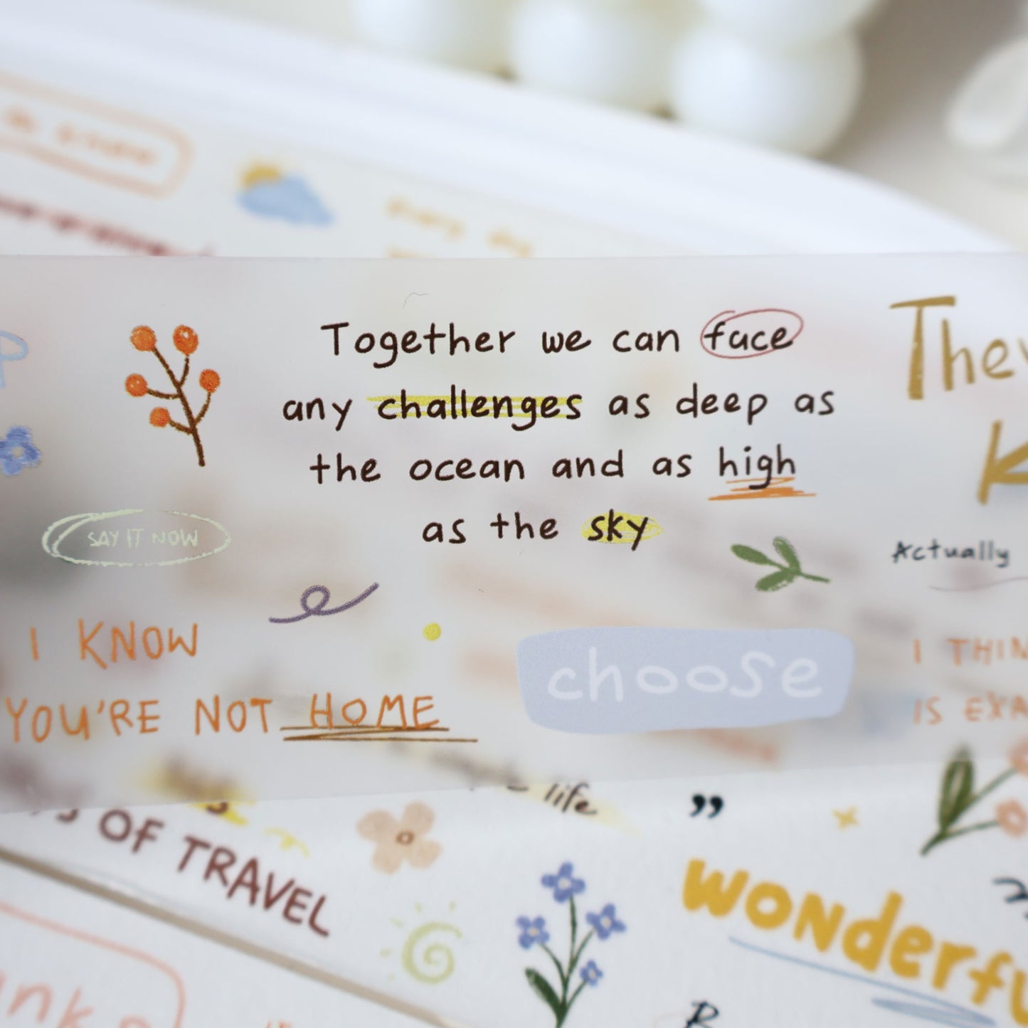 Writing manuscript Collection Masking Tape | Cute PET / Washi Tape