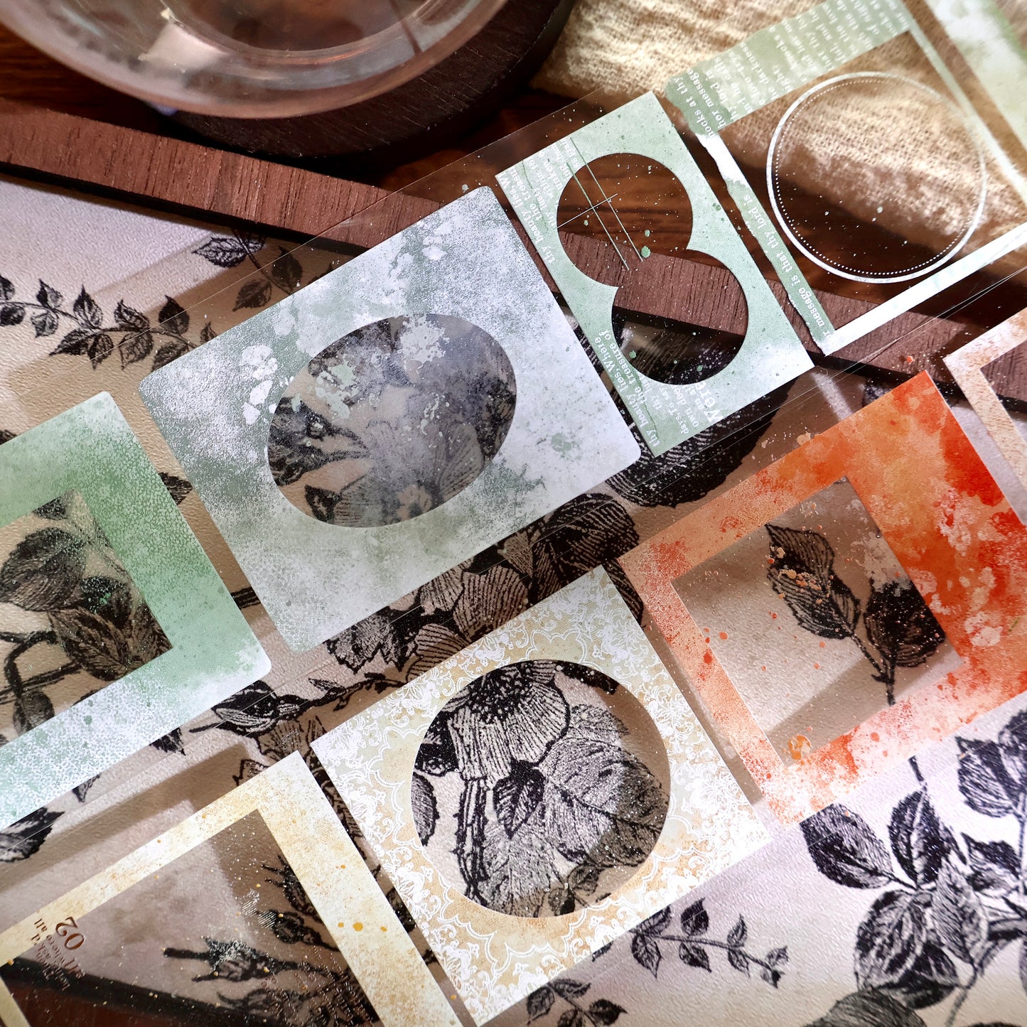 Border set Light retro base tape handbook material PET washi tape