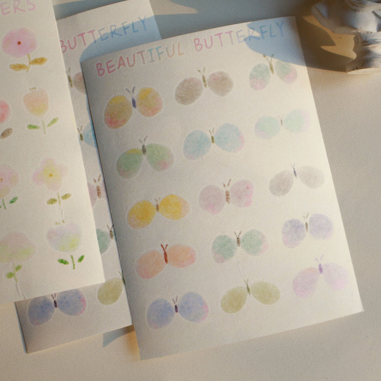 Flowers and Butterflies cut die stickers and paper stickers