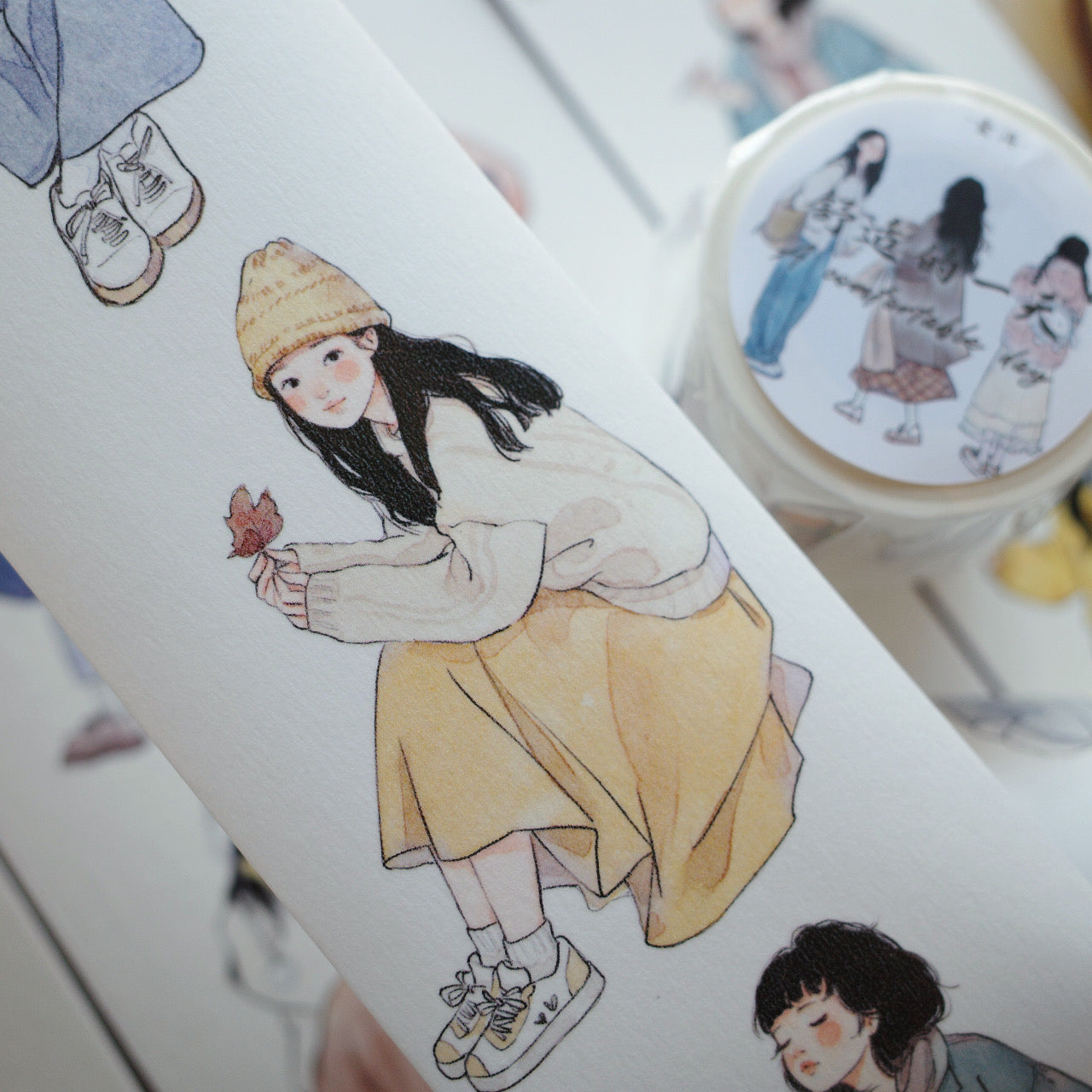 Girl's Comfortable Day Retro PET and Washi Paper Tape