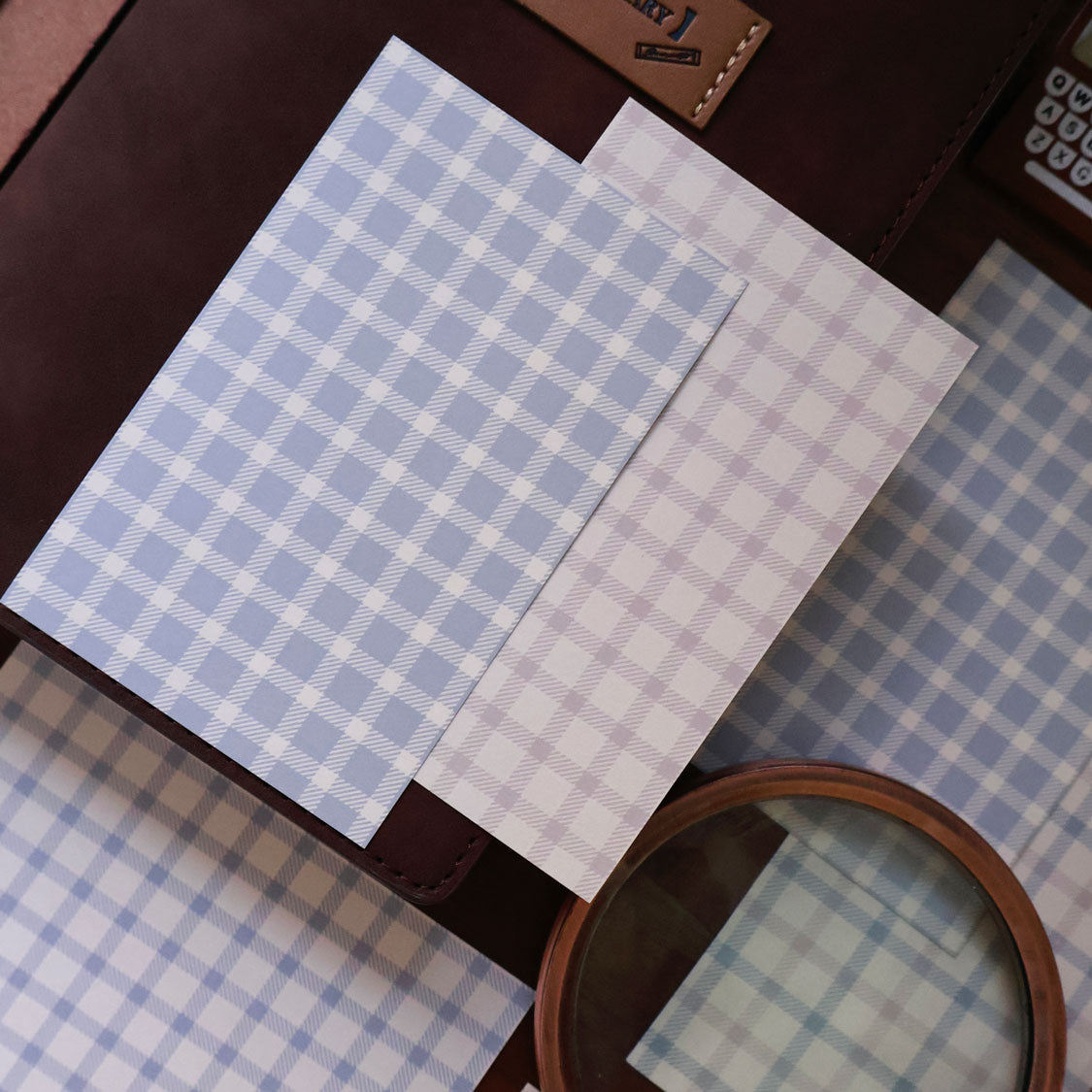Caramel Bread and Plain Lattice theme light retro M5 series double-sided printing for dual-use sticky notes