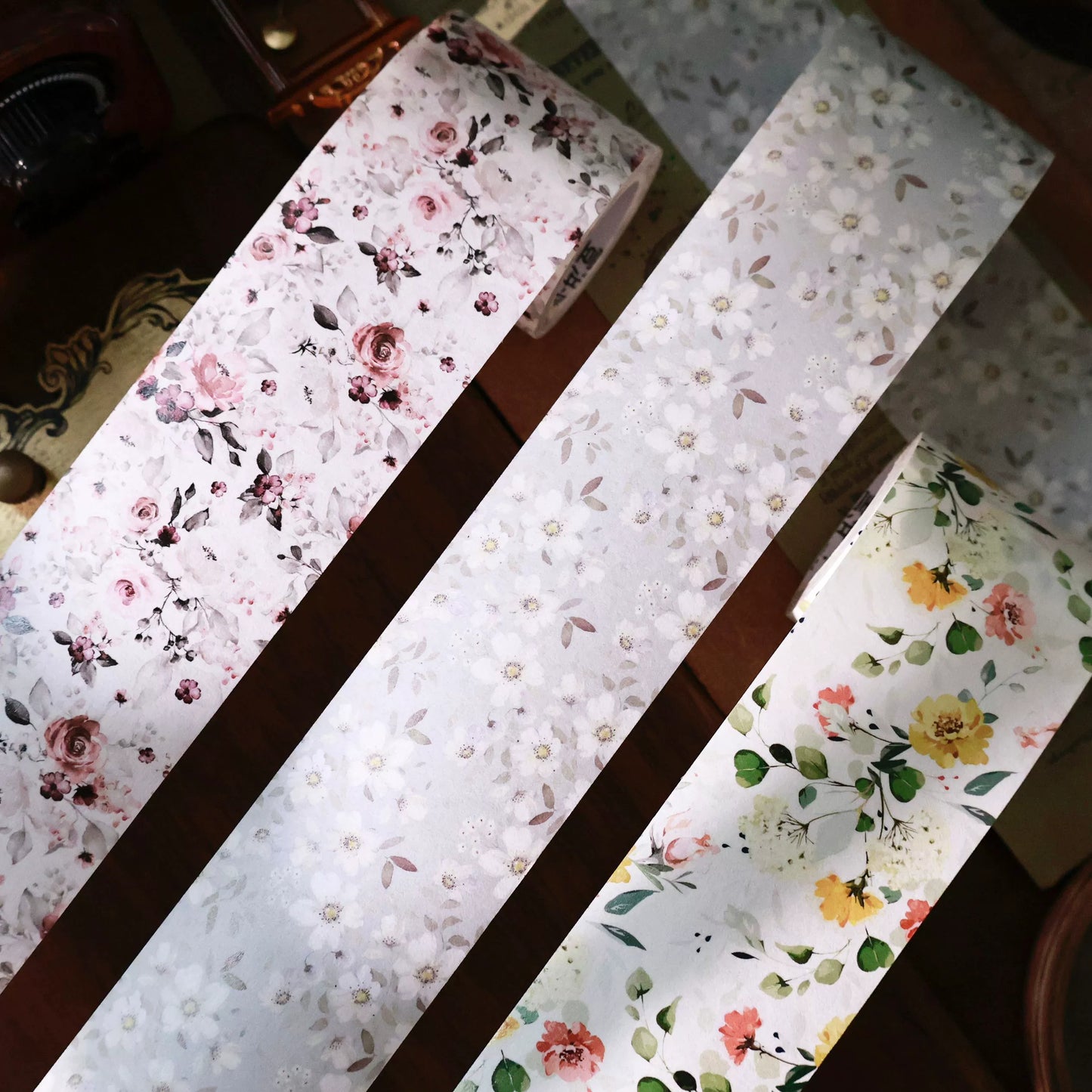 Basic floral Light retro base tape handbook material PET washi tape