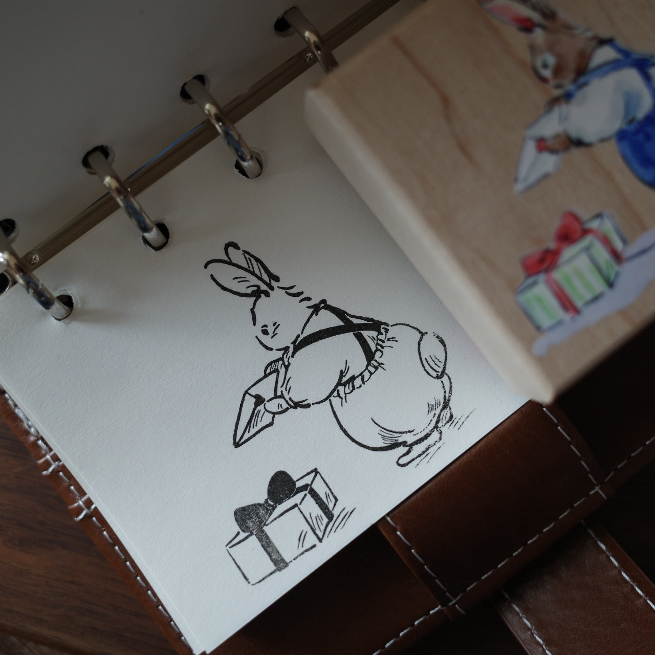 Color little kids series Retro Wooden Notebook Rubber Stamp