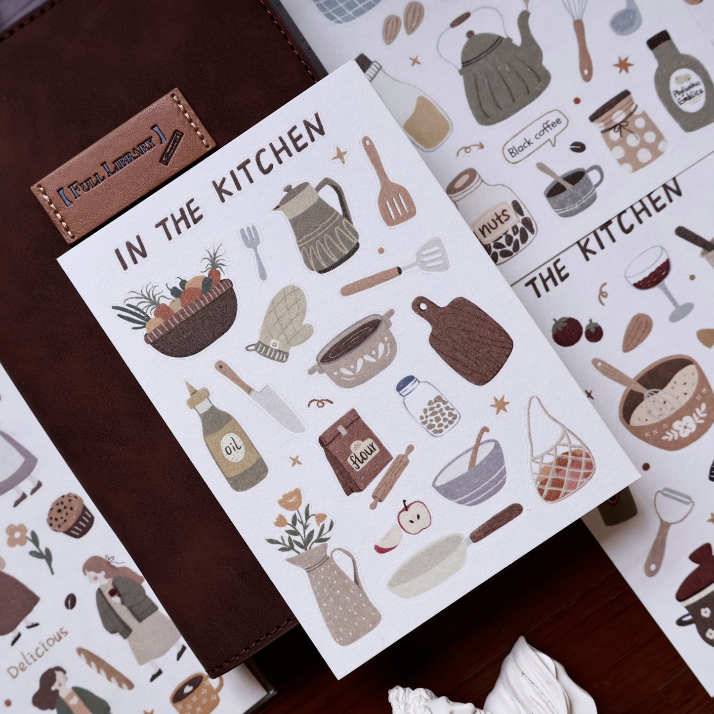 In the kitchen cut die stickers and paper stickers