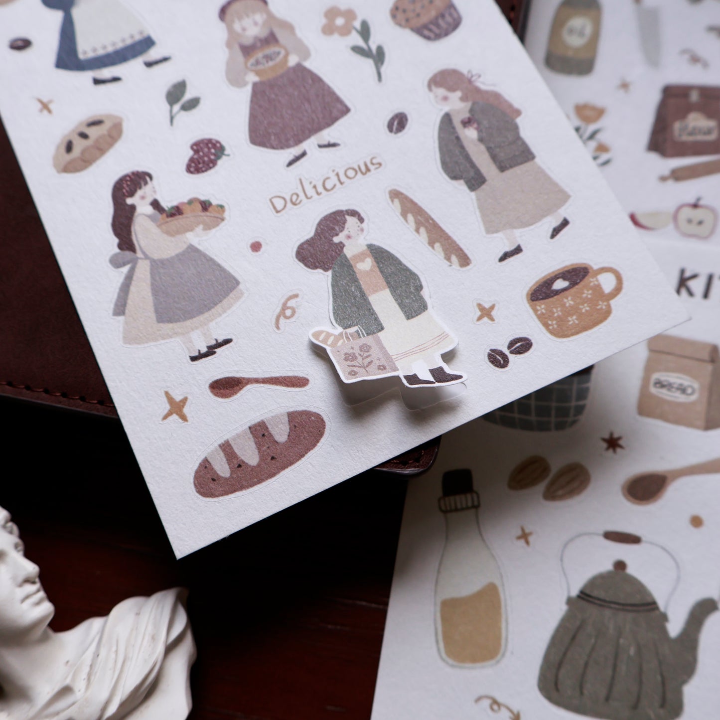 In the kitchen cut die stickers and paper stickers