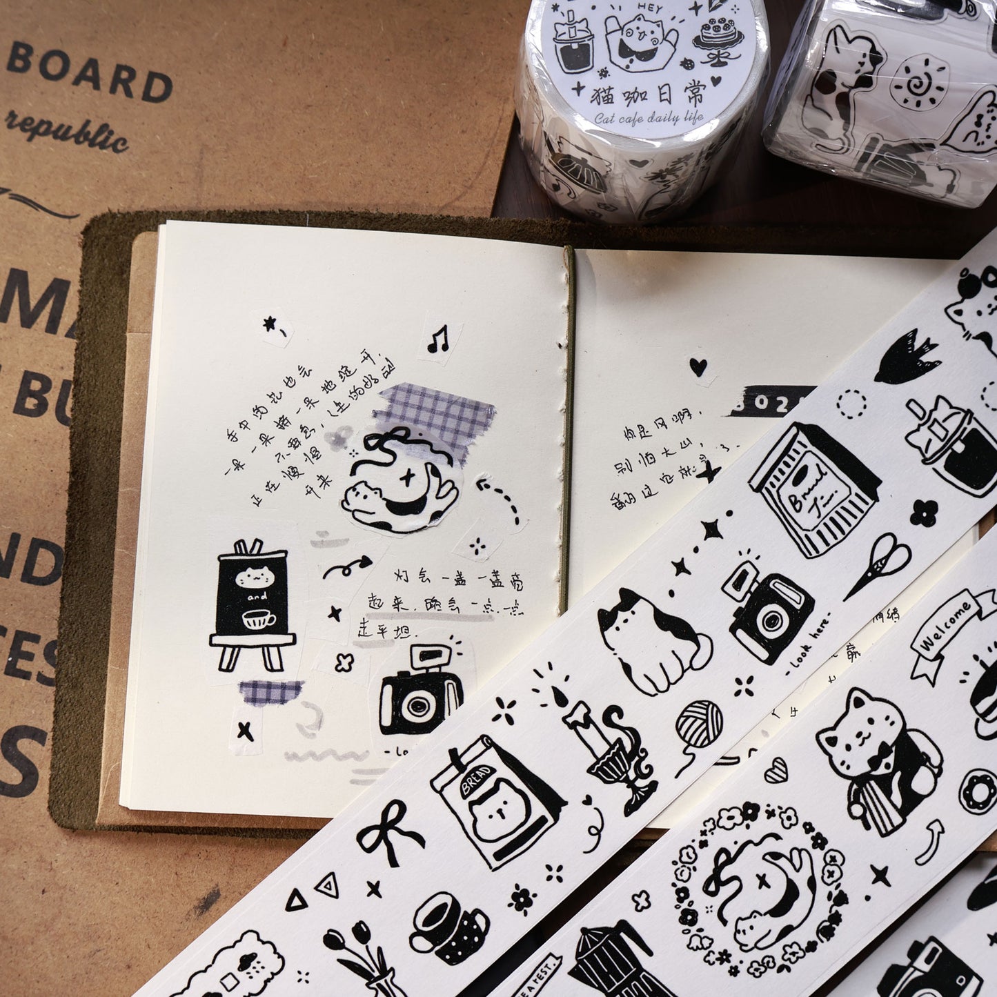 Cat cafe daily life Collection Masking Tape | Cute PET / Washi Tape