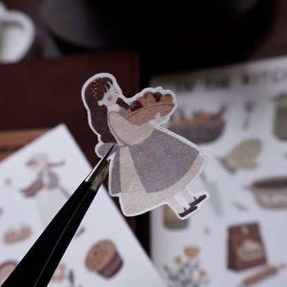 In the kitchen cut die stickers and paper stickers