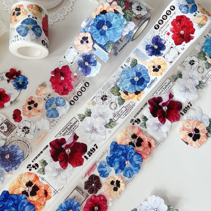 Picking Violet Light Vintage Pansy PET Washi Tape
