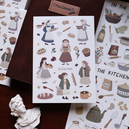 In the kitchen cut die stickers and paper stickers