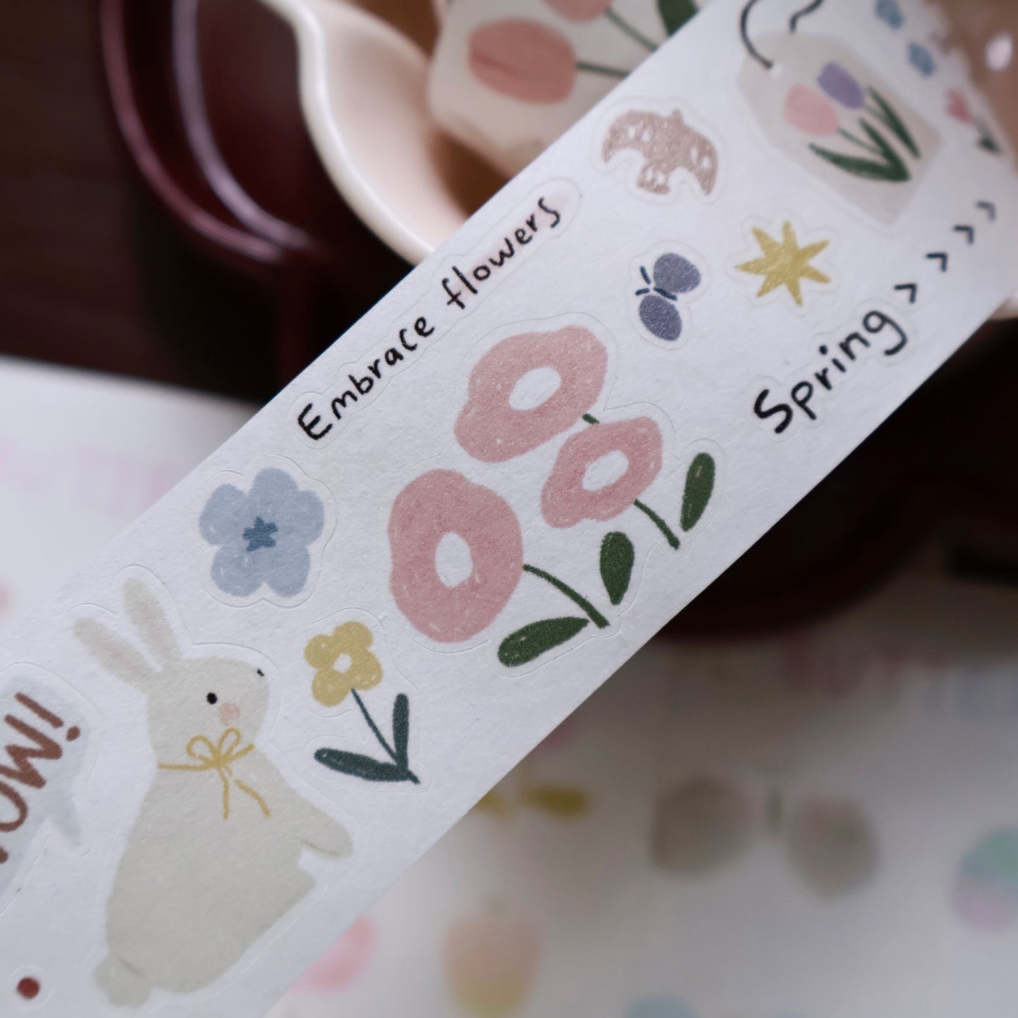 Rabbit Flower Story Collection Masking Tape | Cute  PET / Washi Tape