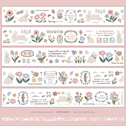 Rabbit Flower Story Collection Masking Tape | Cute  PET / Washi Tape