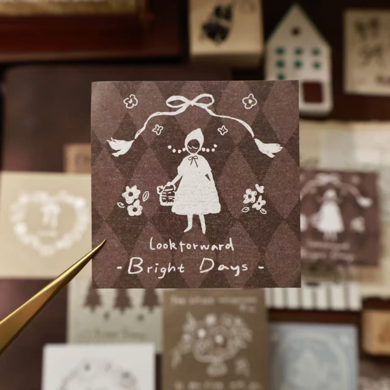 Retro fairy tales and Flower traces theme light retro handbook sticky notes no glue