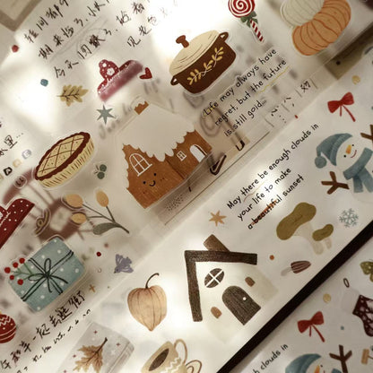 Warm Chestnut Time Collection Masking Tape | Cute  PET / Washi Tape